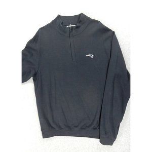 New England Patriots‎ LOGO 1/2 Zip Football Sideline Sweater (Men's Large) Blue